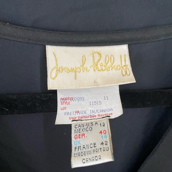 VTG Joseph Ribkoff Black Jumpsuit‎ with Vest and Gold Embroidered Details - Picture 6 of 10